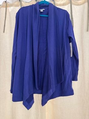 Athleta Open-Front Draped Cardigan in Violet